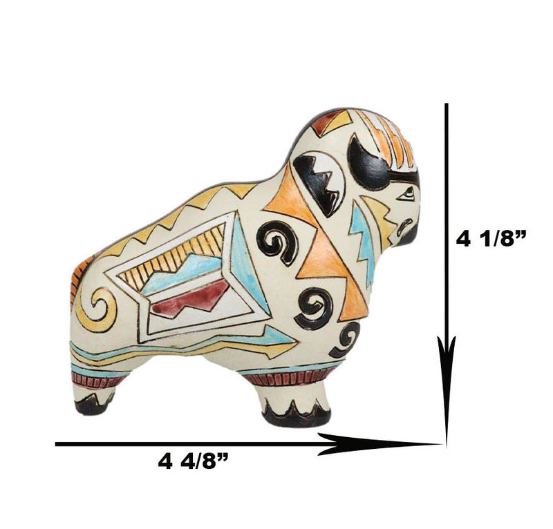 Tribal American Aztec Hopi Indian Style Buffalo Bison Totem Spirit Figurine