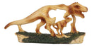 Jurassic Dinosaur Tyrannosaurus Rex Mother and Baby Faux Wood Cutout Figurine