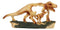 Jurassic Dinosaur Tyrannosaurus Rex Mother and Baby Faux Wood Cutout Figurine