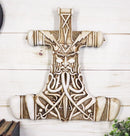 Ebros Thor Hammer Wall Decor Viking God Thor Bone Mjolnir Wall Plaque Thunder God Avatar Figurine Collectible
