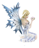 Ebros Frozen Blonde Frost Flake Wings Fairy Holding Spring Flowers Figurine