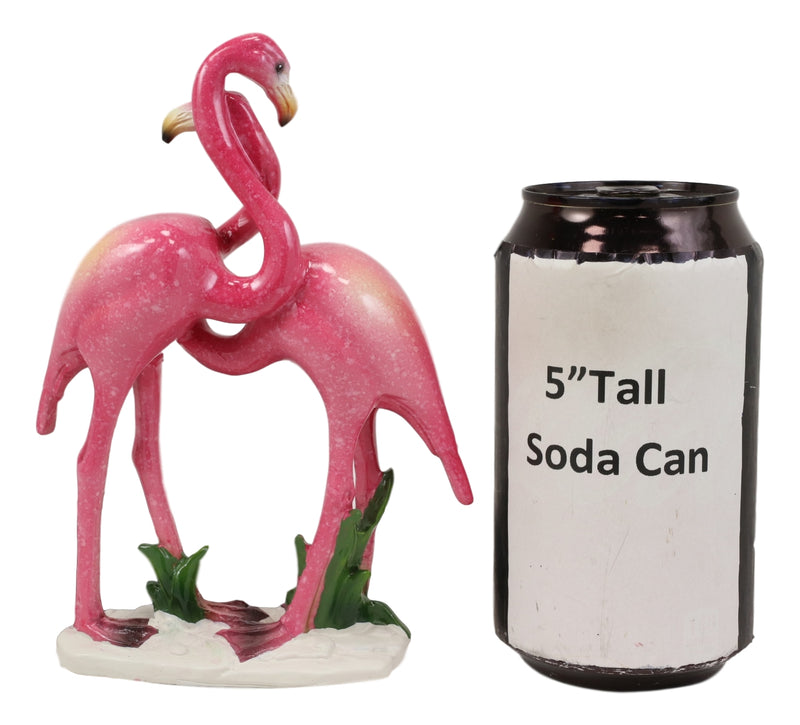 Ebros Tropical Rainforest Birds Romantic Love Pink Flamingos Embracing Statue