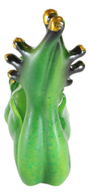 Ebros Sunbathing Rainforest Green Frog Toad On His Belly Wine Holder Caddy Figurine