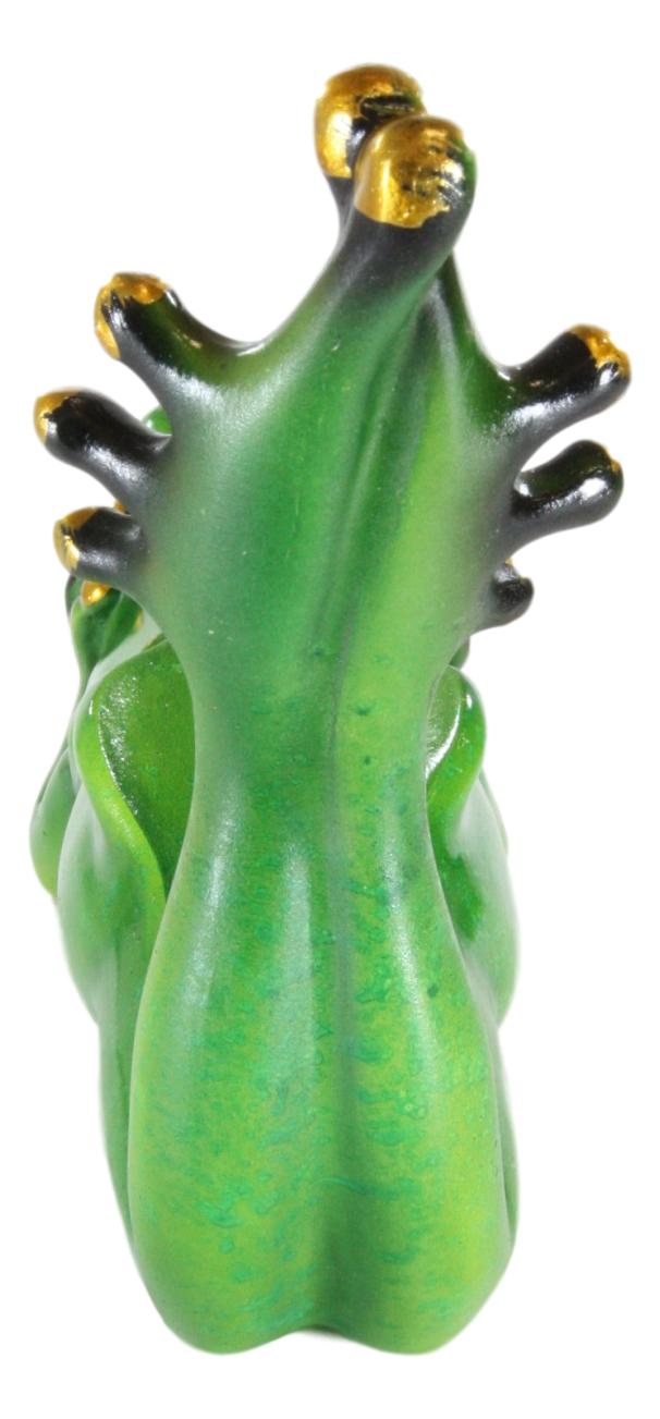 Ebros Sunbathing Rainforest Green Frog Toad On His Belly Wine Holder Caddy Figurine
