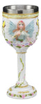 Ebros Holy Matrimony Blue And Pink Butterfly Bridal Floral Fairy Wine Goblet 7oz