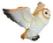 Realistic Woodlands Wildlife Common Barn Owl Bird Spreading Its Wings Statue 8"W
