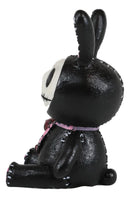 Ebros Furry Bones Bun Bun Black Pink Polkadot Tie Bunny Rabbit Skeleton Figurine 3"H