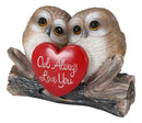 Ebros Romantic Owl Couple Statue Wisdom Of The Forests Love Birds Pair Of Owls Holding Heart Shaped Sign