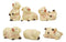 Whimsical Farm Baby Porky Pig Piggies Set of 6 Figurines 3"H Small Statues Decor