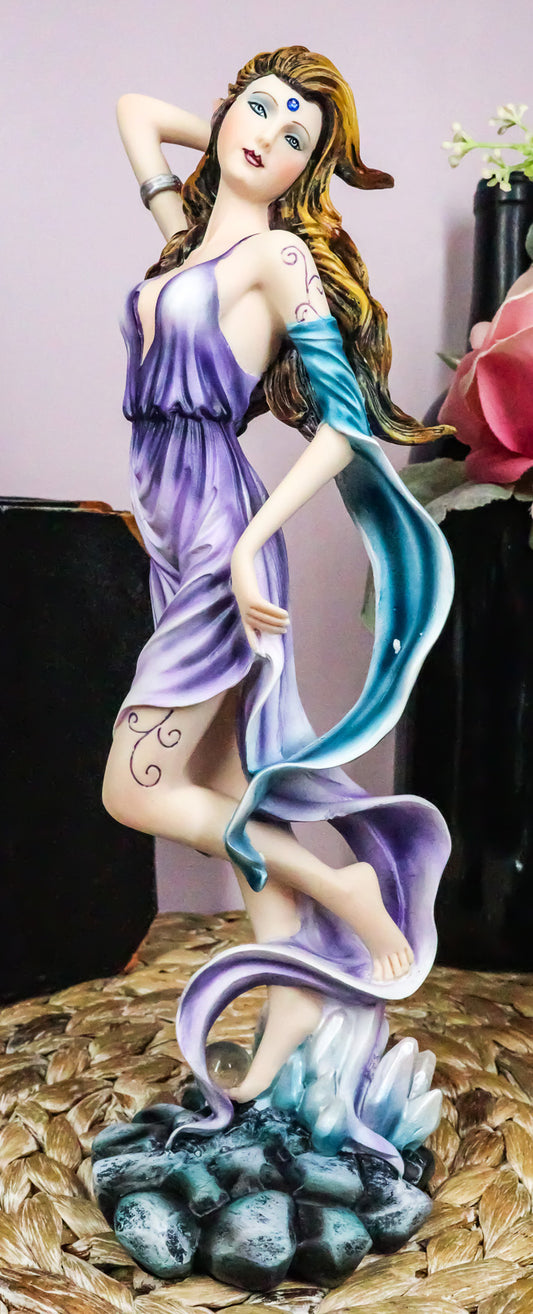 Ebros Large Celestial Tao Wind Elemental Fairy Statue 11"H Decorative Mythical Fantasy Fairy Fae Figurine Collectible