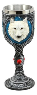 Ghost White Albino Snow Wolf Wine Goblet 7oz Direwolf Spirit Celtic Wine Chalice