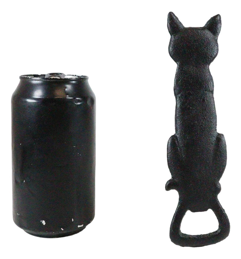 Rustic Cast Iron Black Gothic Feline Witching Hour Cat Hand Bottle Cap Opener