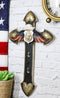 USA Navy Eagle Badge American Flag Wings Sailor Hat Hearts Memorial Wall Cross