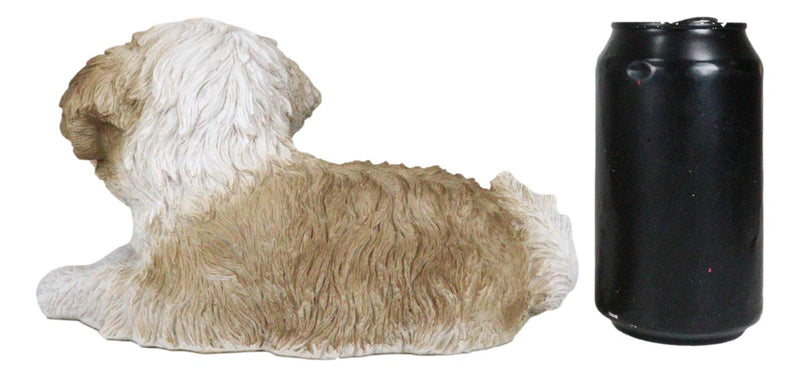 Lifelike Adorable Shih Tzu Dog At Rest With Glass Eyes Figurine Pet Pal Memorial