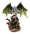 Fantasy Land Of Dragons Green Earth Elemental Drake Dragon Roaring Statue