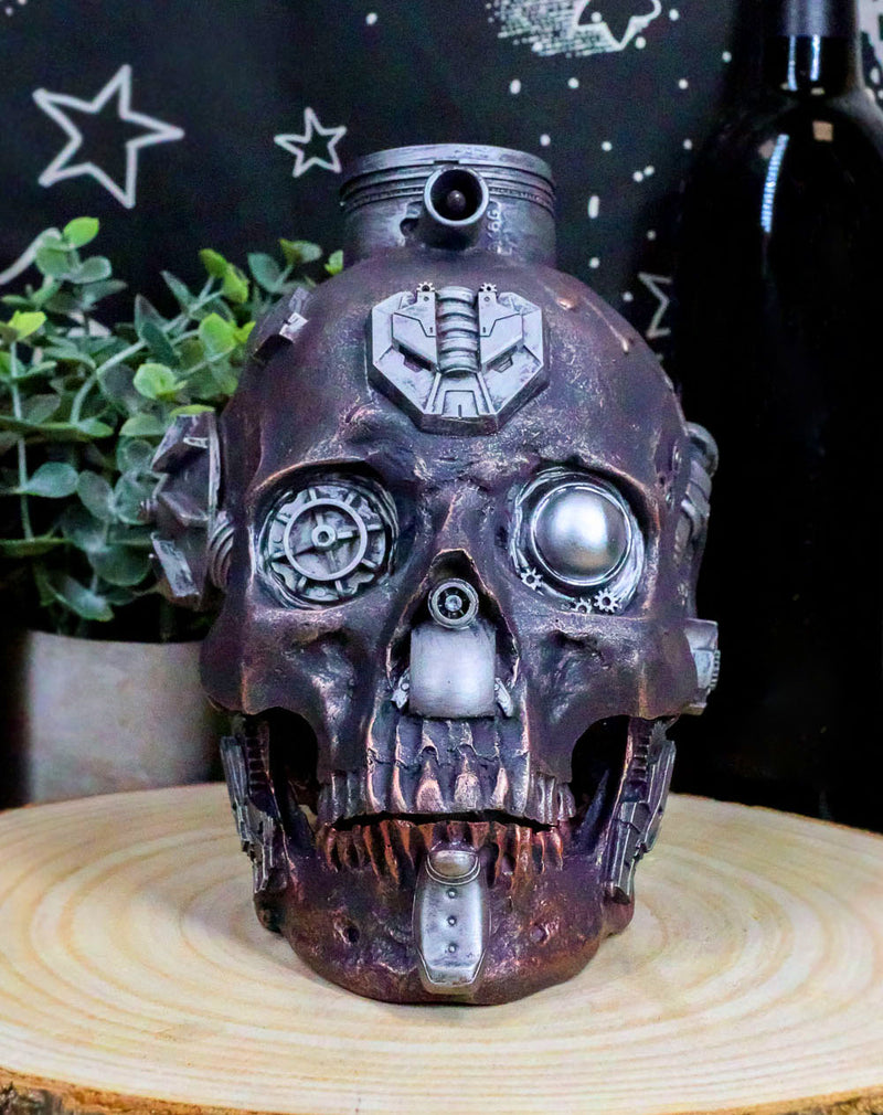 Steampunk Cyborg Steam Cerebrum Cobra Clan Tank Rusted Cranium Skull Figurine