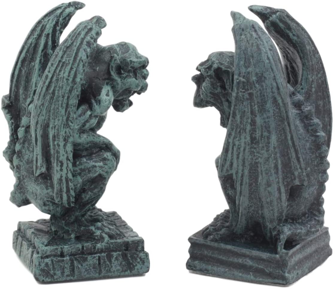 Ebros Notre Dame Guardian Mini Gargoyle Statue Set of 2 Miniature 2.5" Tall - Ebros Gift