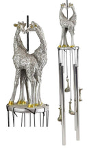 Safari Madagascar Two Giraffe Couples In Love Figurine Crown Garden Wind Chime