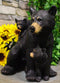 Large Realistic Forest Mother Black Bear With 2 Cubs Family Statue 12.25"Long