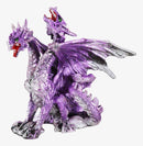 Fearsome Metallic Purple Double Headed Hydra Dragon Fantasy Figurine 4.75"H