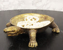 Ebros Nautical Reptile Faux Gold Tortoise Soap Keys Coins Change Jewelry Holder Statue