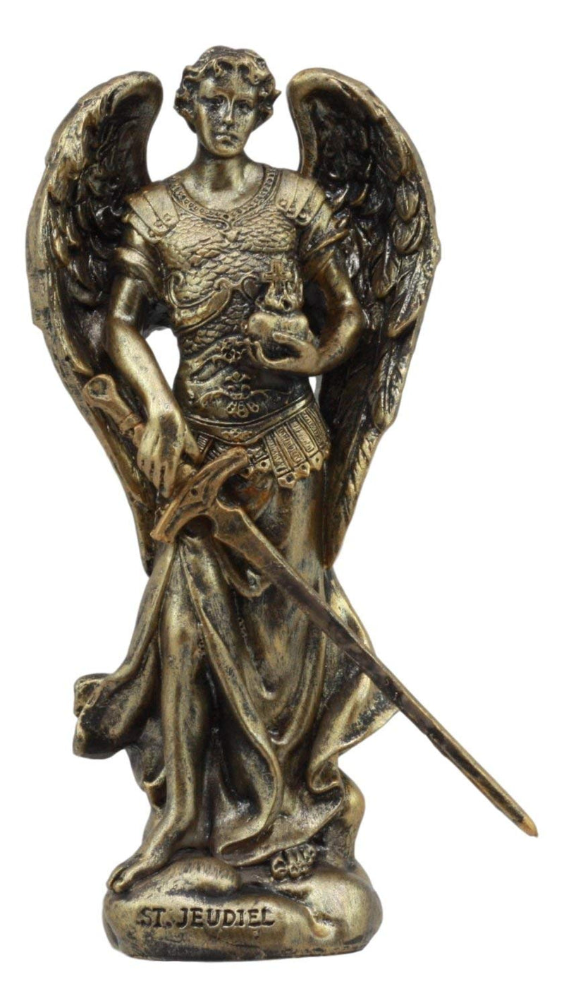 Ebros Bronzed Greek Orthodox Christian Church Archangel Of The Angelic Council Statue 5" Tall Figurine (Jehudiel The Laudation Of God)