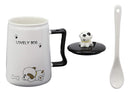 Ebros Pet Pal Lovely Puppy Tramp Dog Chasing Bone Ceramic Coffee Tea Mug Drink Cup With Spoon And Lid 15oz Animal Dogs Or Puppies Decor Collectible Kitchen Accessory For Kids and Adults