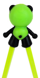 Green Love Panda Bear Reusable Training Chopsticks Set With Silicone Helper