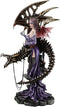 Large 26"H Gothic Soothsayer Psychic Fairy & Bone Skeletal Ghost Dragon Statue