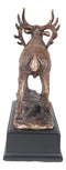Large Wapiti Bull Elk Deer Rustic Bronze Electroplated Finish Statue With Base