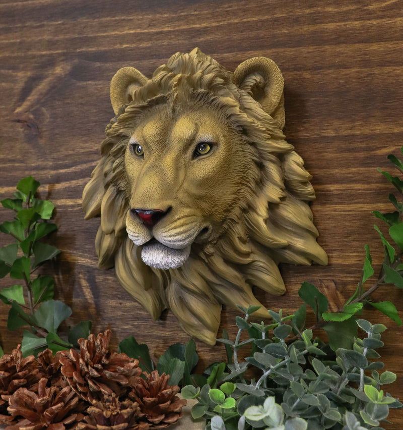 Ebros Simba Safari King Of The Jungle Lion Head Wall Plaque 9.25"Tall Taxidermy