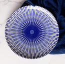 Pack Of 6 Modern Blue White Geometric Focus Porcelain Round Lunch Salad Plates