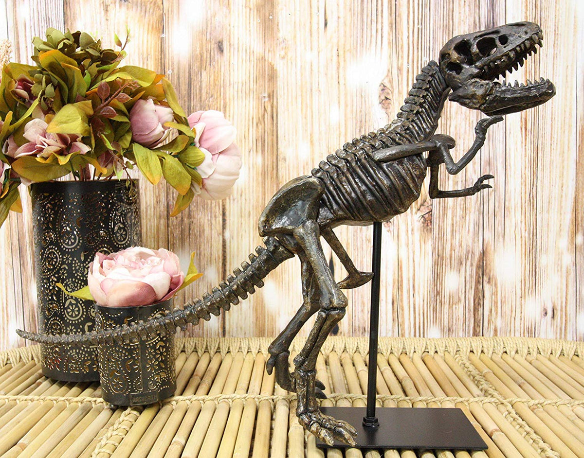 Ebros Jurassic Dinosaur Tyrannosaurus Rex Fossil Skeleton Statue On Museum Mount 19"L
