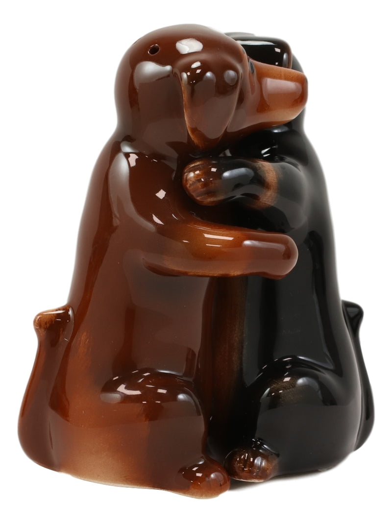 Wiener First Dance Dachshund Dogs Hugging Salt and Pepper Shakers Figurine Set