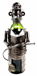 Fireman Fire Fighter 911 Emergency Hand Made Metal Wine Bottle Holder Caddy