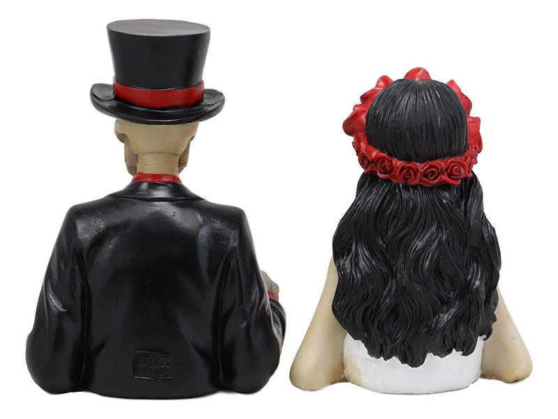 Ebros Wedding Bride And Groom Skeleton Couple Figurine 2 Piece Set 5.25"Tall