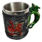 Ebros Fire and Earth Dual Dragon Beer Stein Tankard Coffee Cup Drink Mug 4.25"H