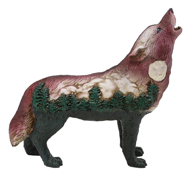 Ebros Gift Native Tribal Howling Wolf Totem Spirit Figurine Collection 6.25" L Animal Decor Statue (Snow Angel Wings)