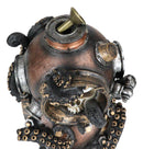 Marine Octopus Kraken Steampunk Divers Helmet With Skull Incense Cone Burner