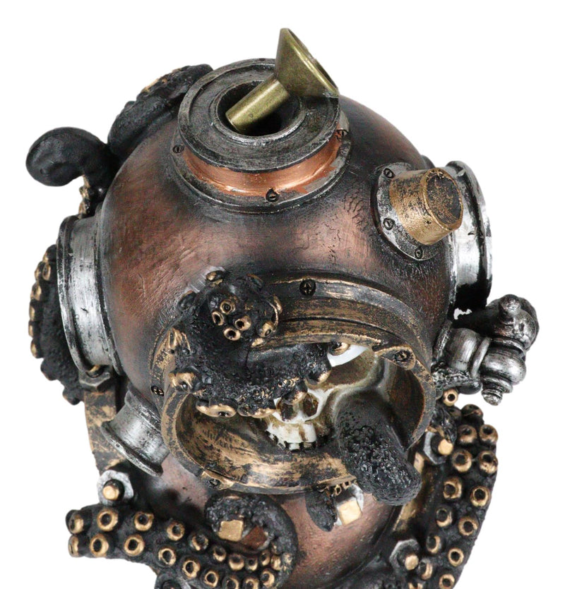 Marine Octopus Kraken Steampunk Divers Helmet With Skull Incense Cone Burner