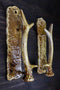 Ebros Set of 2 Western Rustic Speckled Deer Antlers Door Pull Handle Hardware Bars