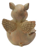 Zen Yoga Flying Pig Angel Hog Heavens Meditating In Lotus Pose Rustic Statue