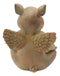 Zen Yoga Flying Pig Angel Hog Heavens Meditating In Lotus Pose Rustic Statue