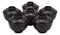 Made In Japan Traditional Black Red Lacquer Plastic Bowls With Lid Set Pack of 6