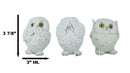 Ebros See Hear Speak No Evil Fat Baby White Owls Figurines Set of 3 Mini Decor