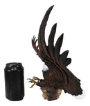 Large 18"L Swooping American Bald Eagle With Open Wings Wall Plaque Sculpture