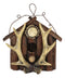 Rustic Stag Antlers On Cabin Log House Birdhouse Bird Feeder With Wire Hanger