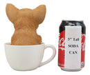 Realistic Tan Chihuahua Dog in Teacup Statue 5.75"H Pet Pal Chihuahuas Decor