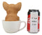 Realistic Tan Chihuahua Dog in Teacup Statue 5.75"H Pet Pal Chihuahuas Decor