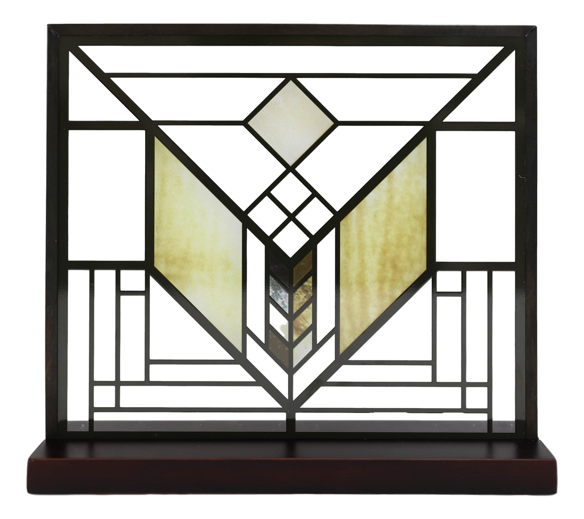 Frank Lloyd Wright Lake Geneva Tulip Scene Stained Glass Wall Or Desktop Plaque